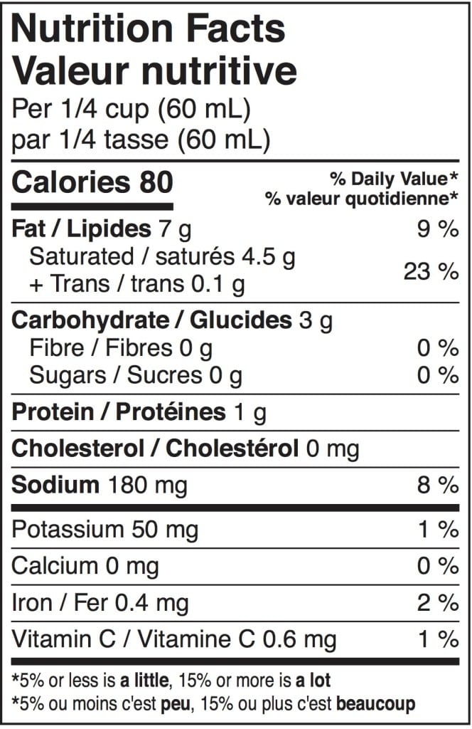 NONA Vegan Carbonara-Style Sauce Nutritional Information
