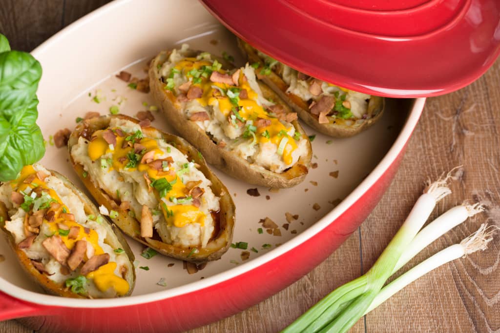 Vegan twice baked potatoes